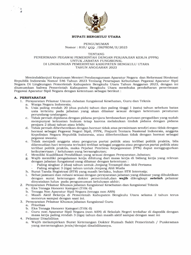 Pengumuman-Formasi-P3K-2023-BU | PDF