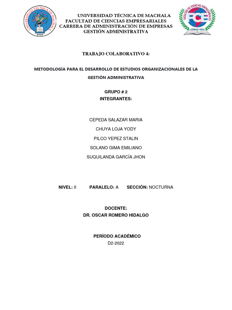 1.4 Metodología Para El Desarrollo de Estudios Organizacionales (1 ...