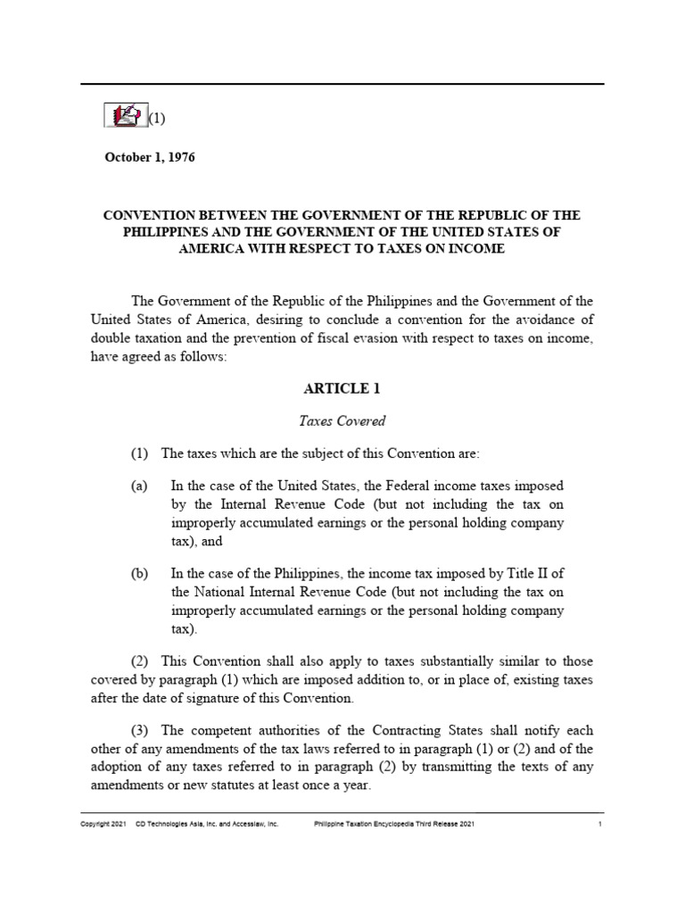 RPUS Tax Treaty PDF Taxes Dividend