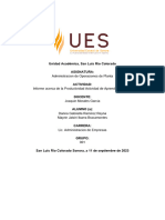 Informe Acerca de La Productividad Actividad de Aprendizaje No.05