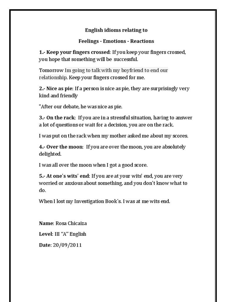 English Idioms Relating To | PDF | Language Arts & Discipline | Self ...