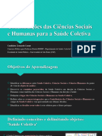 Aula - Contribuições Das Ciências Sociais e Humanas A Saúde Coletiva