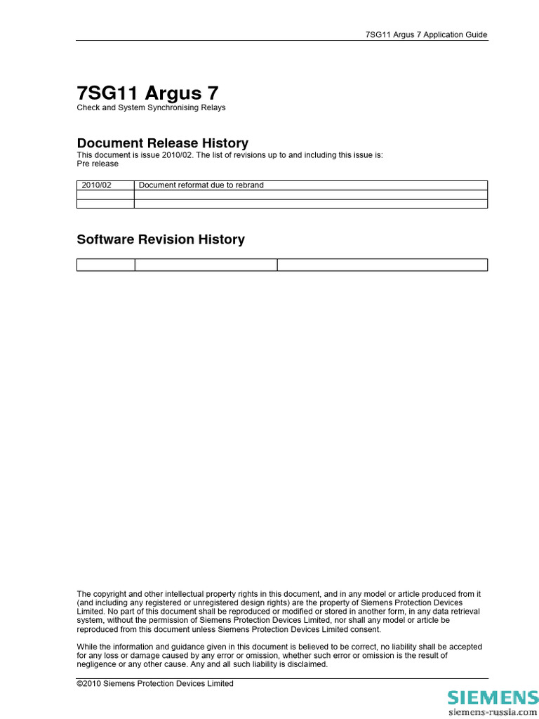 7SG11 Argus 7 Technical Manual Chapter 5 Applications Guide | PDF ...