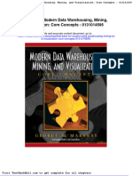 Test Bank For Modern Data Warehousing Mining and Visualization Core Concepts 0131014595