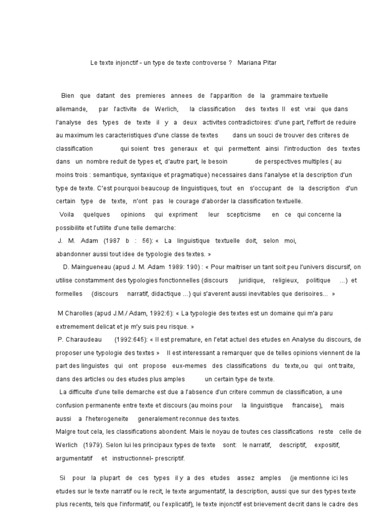 Le Texte Injonctif  Discours (linguistique)  Sémantique