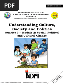 UCSP-11 - Q3 - Module-2 - Social, Cultural and Political Change