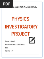 Physics Investigatory Project Vansh H