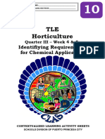 TLE 10 - AFA (HORTICULTURE) - q3 - CLAS2 - Identifying Requirements For Chemical Application - v3 (FOR QA) - Liezl Arosio