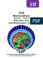TLE - AFA (Horticulture) - 10 - Q1 - CLAS 2 - Selection, Use, - RHEA ROMERO