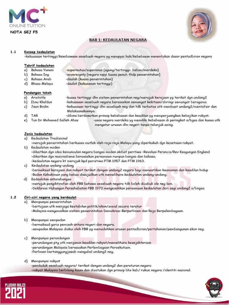 Nota Bab 1 F5 | PDF