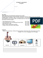 ENTERING ASSESSMENT For Grade 4 (For Teacher)