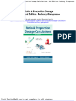 Test Bank For Ratio Proportion Dosage Calculations 2nd Edition Anthony Giangrasso