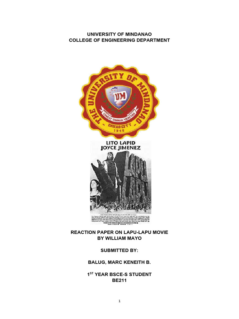 Reaction Paper On Lapu-Lapu Movie by William Mayo | PDF