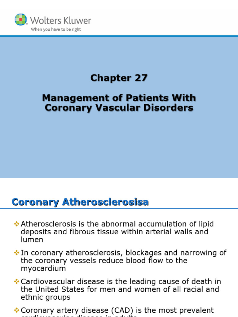 Management of Patients With Coronary Vascular Disorders | PDF