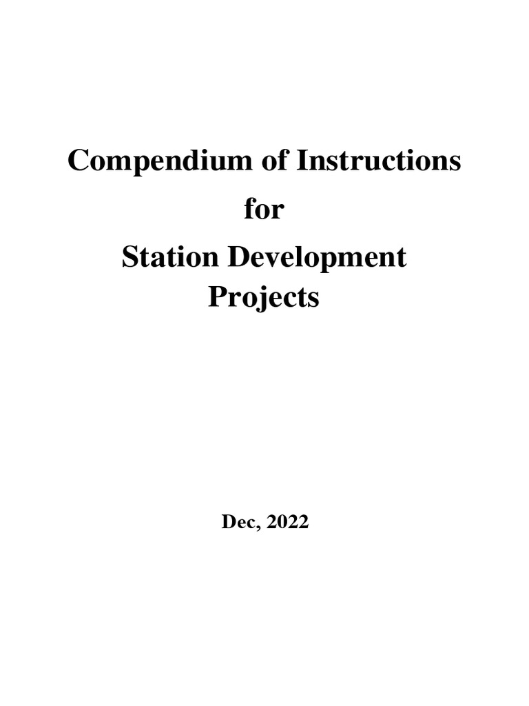 Compendium of Instructions For Station Development Projects 24 December ...