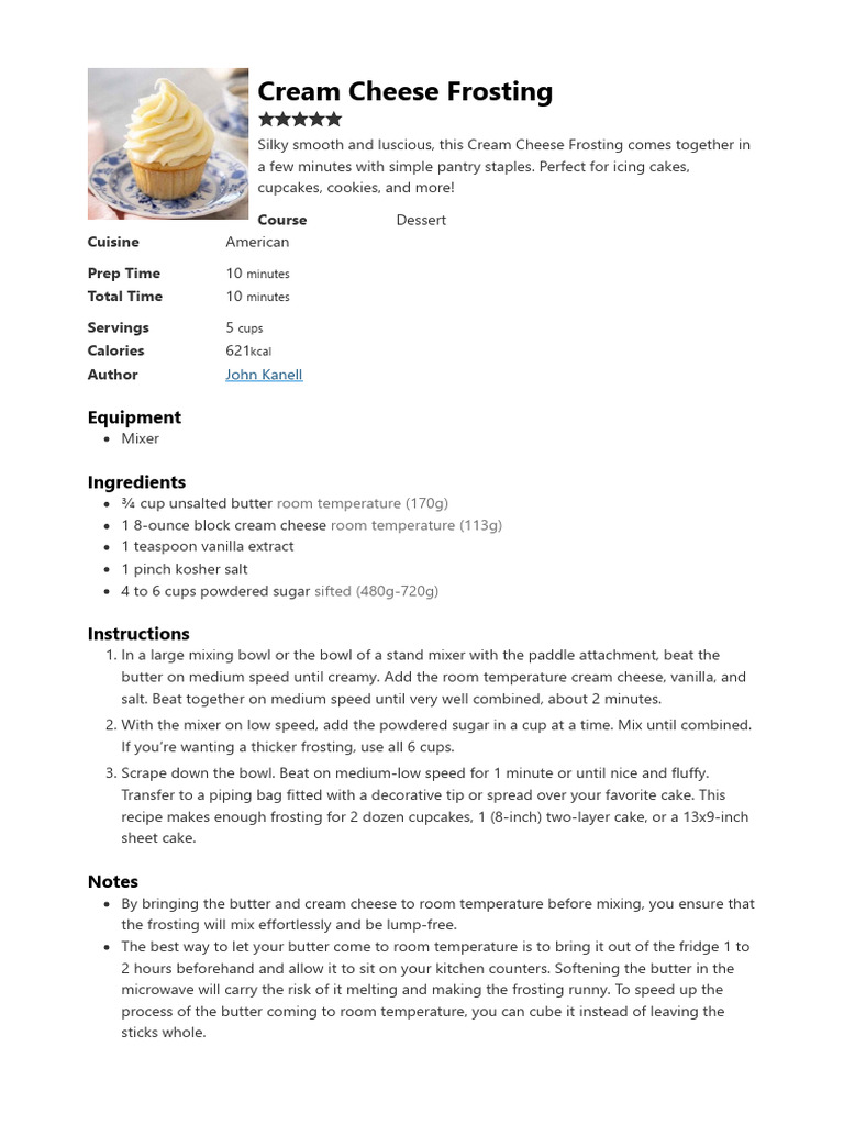 Cream Cheese Frosting Preppy Kitchen PDF