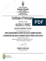 Certificate of Participation AILEEN D. PEREZ