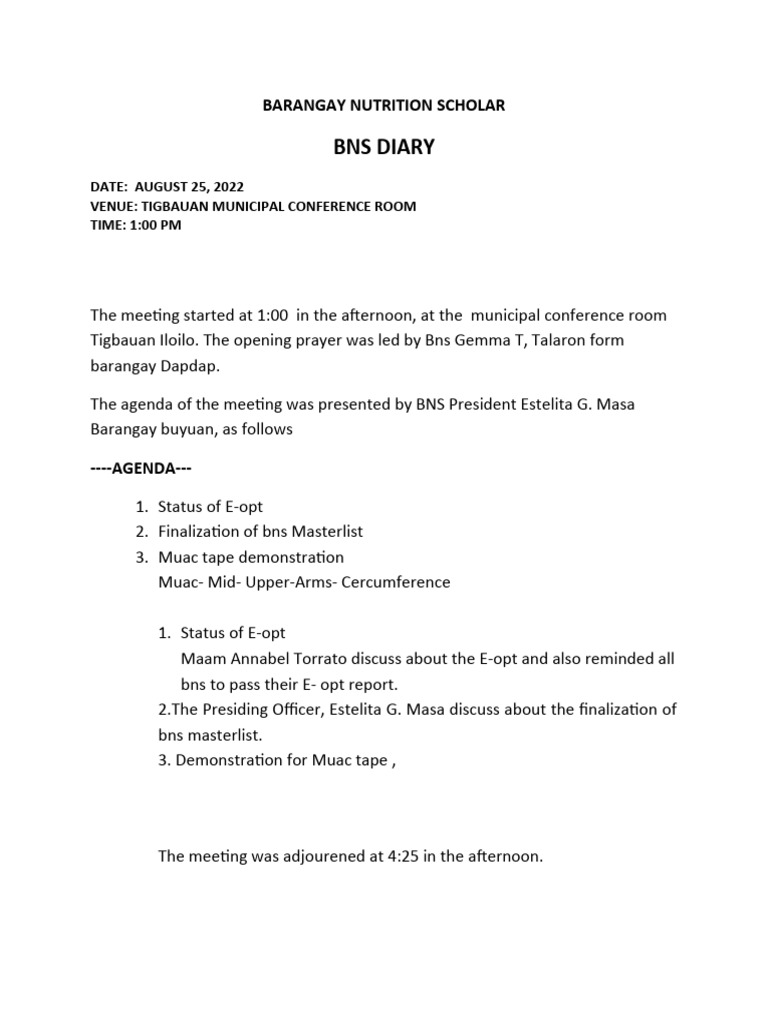 BNS Diary | PDF