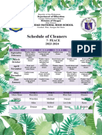 Schedule of Cleaners