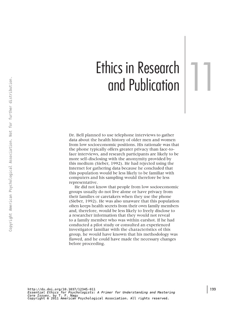 Ch.11 Ethics in Research and Publication | PDF | Institutional Review ...