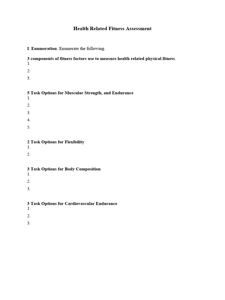 Health Fitness Assessment Guide | PDF | Physical Fitness | Body Mass Index