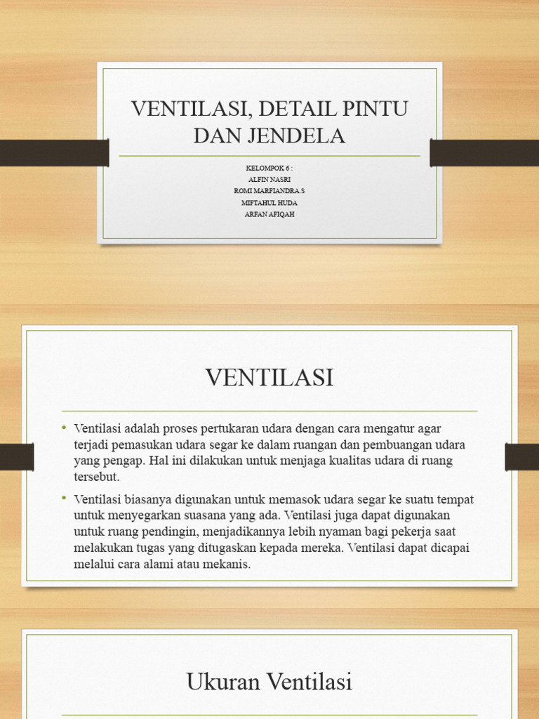 Ventilasi, Detail Pintu Dan Jendela | PDF
