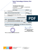 Fees Reciept For 4th Year 2nd Sem