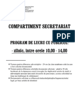 Program de Lucru Cu Publicul - Comp Secretariat - An Scolar 2023-2024