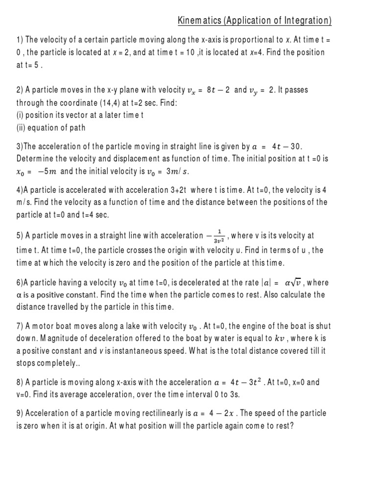 Kinematics Integration PDF