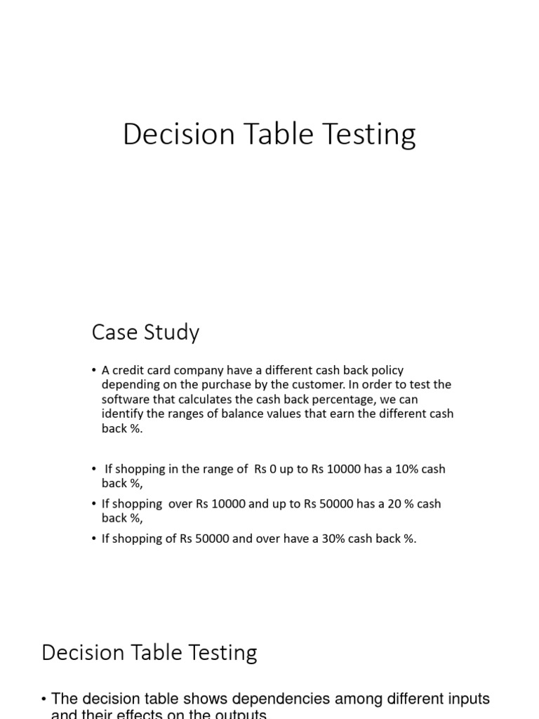 Decision Table Example | PDF