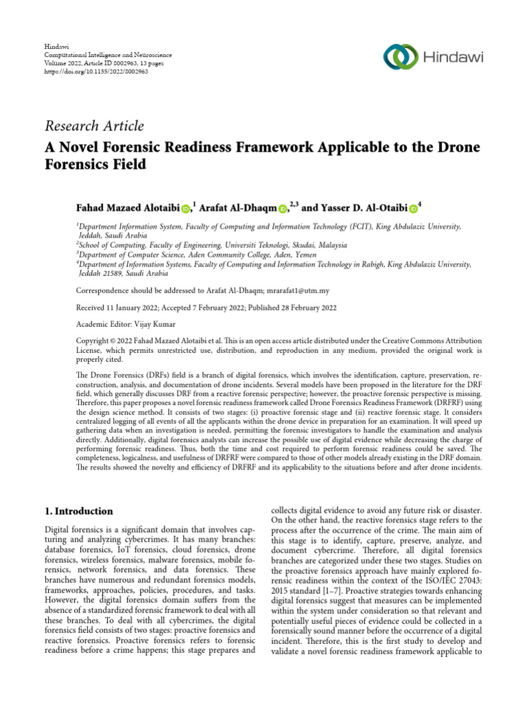 Drone Forensics Field | PDF | Unmanned Aerial Vehicle | Digital Forensics