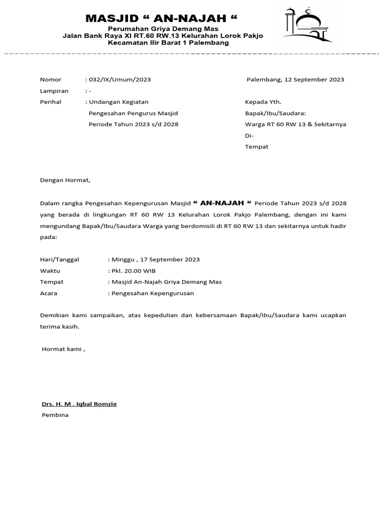 MASJID Undangan | PDF
