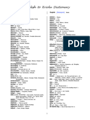 English To Kriolu Dictionary, PDF