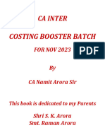 Costing Booster Batch: Ca Inter