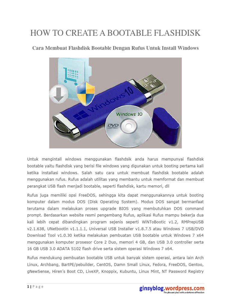 Cara Membuat Flashdisk Bootable Windows | PDF