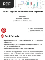 CE 207 Lecture 07 - Estimation of Parameters