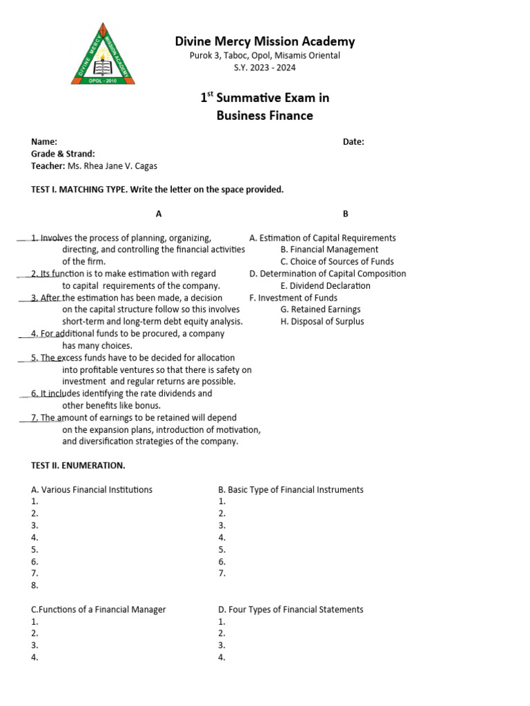 F Meaning In Business Finance