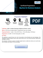 Certificate Programme - Big Data for Business Analysts
