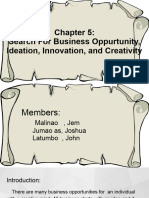 Chapter 5 - Search For Business Oppurtunity, Ideation, Innovation, and Creativity