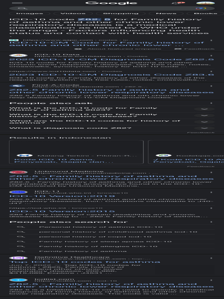 Icd 10 Asthma Family History Google Search PDF Clinical Medicine