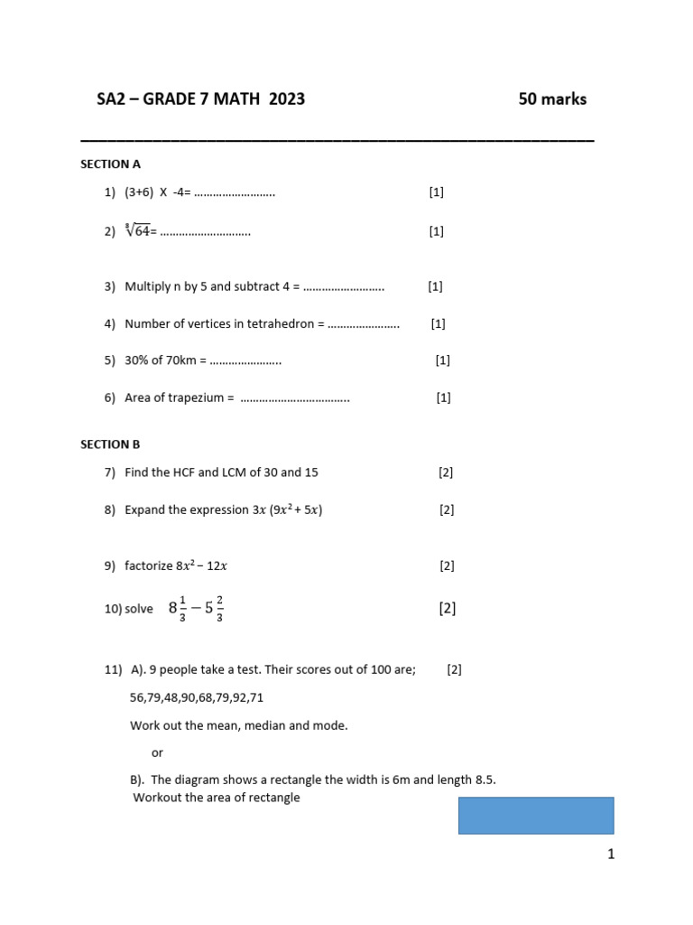 Grade 7 Math | PDF