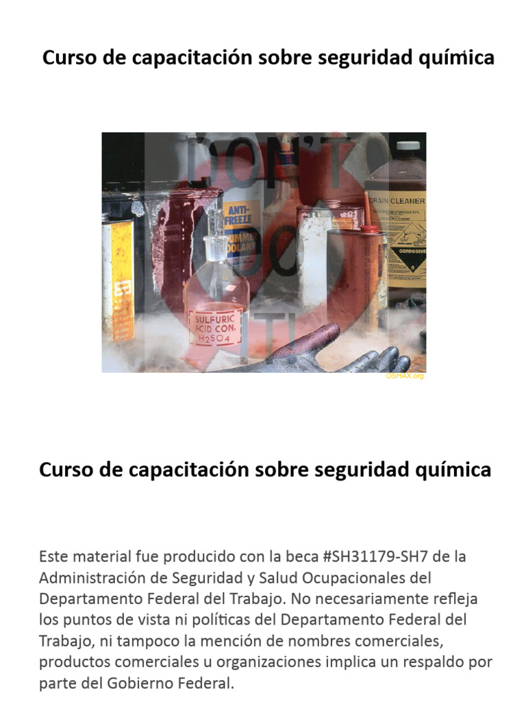 Capacitación en Seguridad Química | PDF | Administración de Seguridad y ...