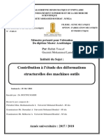 Mémoire Sur L'étude de Déformations Structurelles Des Machines Outils