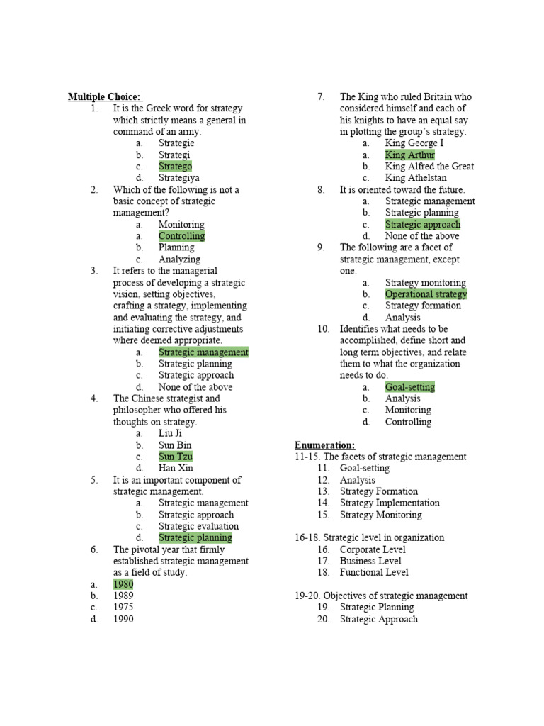 Stratman Reviewer | PDF | Business | Finance & Money Management