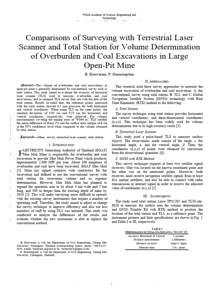 Comparisons of Surveying With Terrestrial Laser | PDF