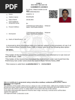 Learner'S Licence: Form 3 (See Rule 3 (A) and 13)