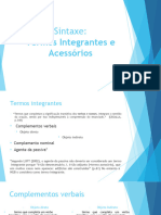 Sintaxe II - Termos Integrantes e Acessórios