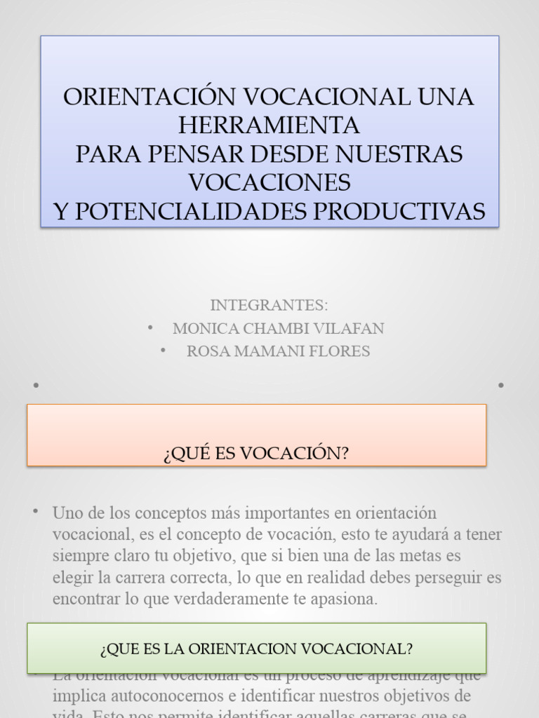 Orientación Vocacional y Proyecto de Vida | PDF | Crecimiento personal ...