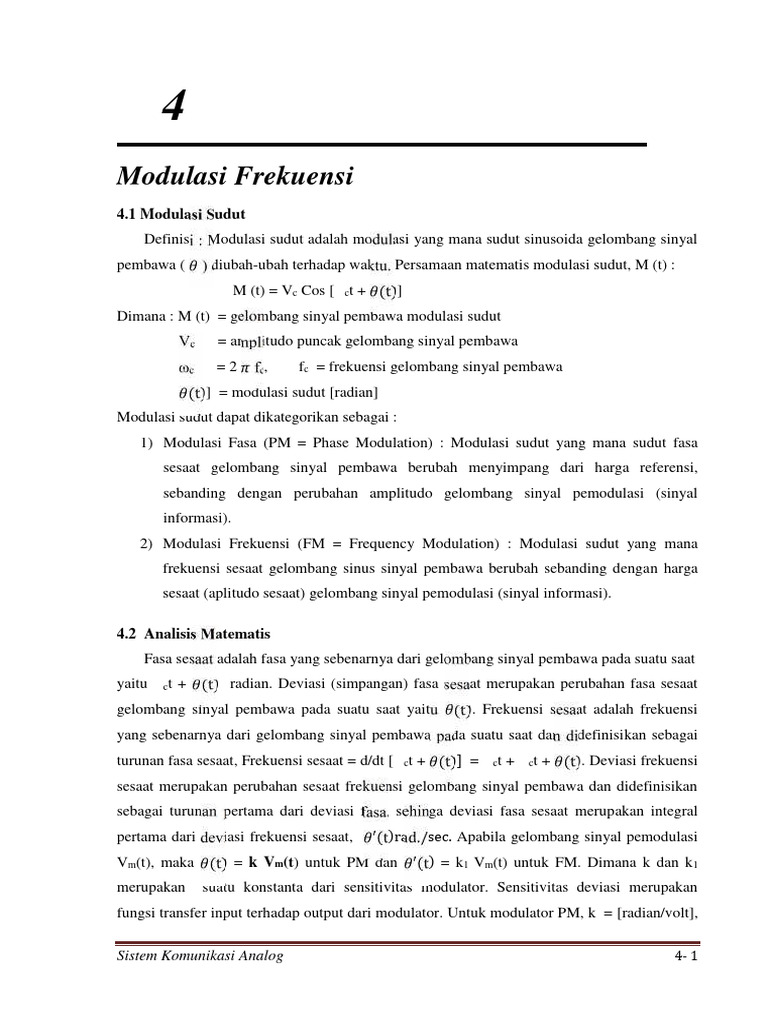 Modulasi Frekuensi dalam Komunikasi | PDF | Sains & Matematika