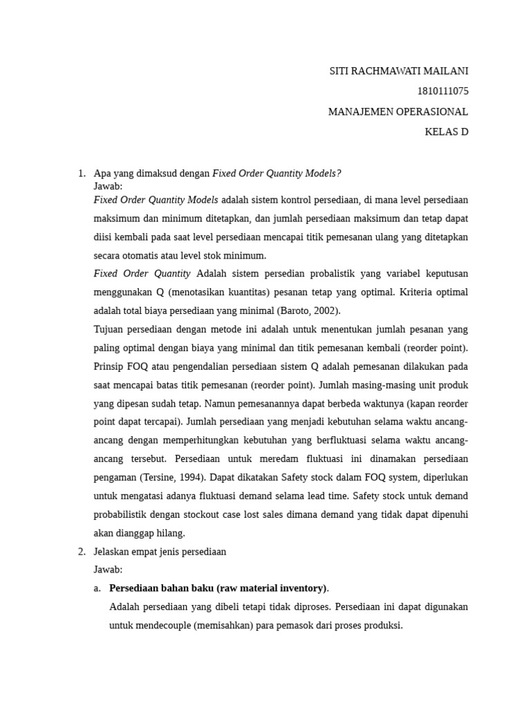 Manajemen Persediaan Pdf Bisnis